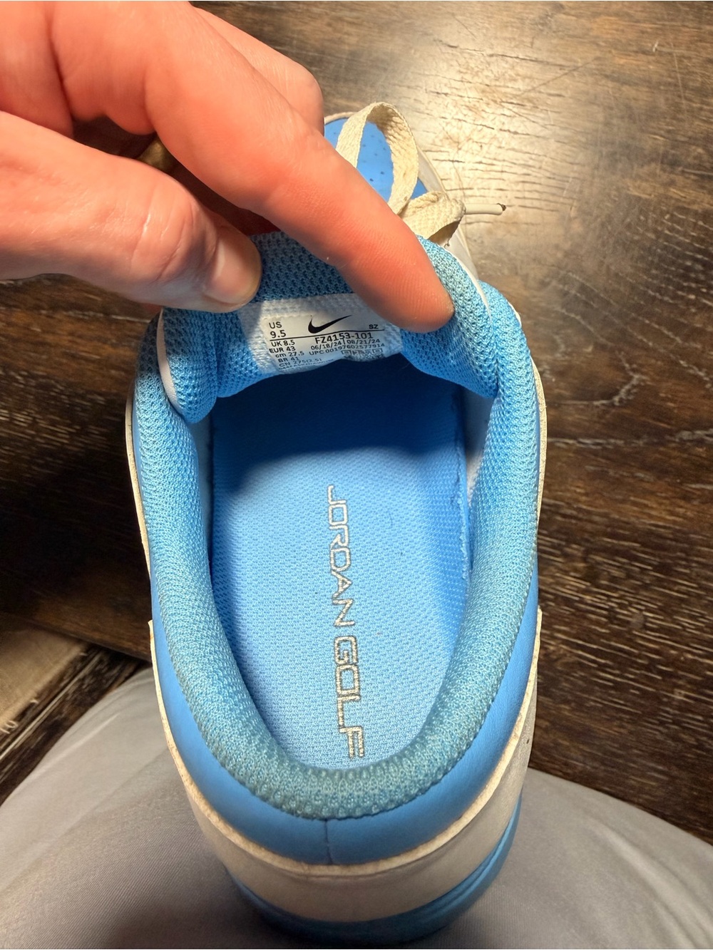 Air Jordan Golf Shoes White and Light Blue - Picture 6 of 8